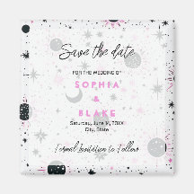 Boda celestial negra y rosa salva la fecha