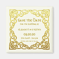 Boda celta Faux Gold Celtic Knot Guardar fecha