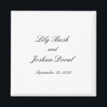 Imán Boda Clásica en Blanco y Negro Atemporal<br><div class="desc">Un diseño clásico y atemporal con una fuente de escritura elegante.</div>