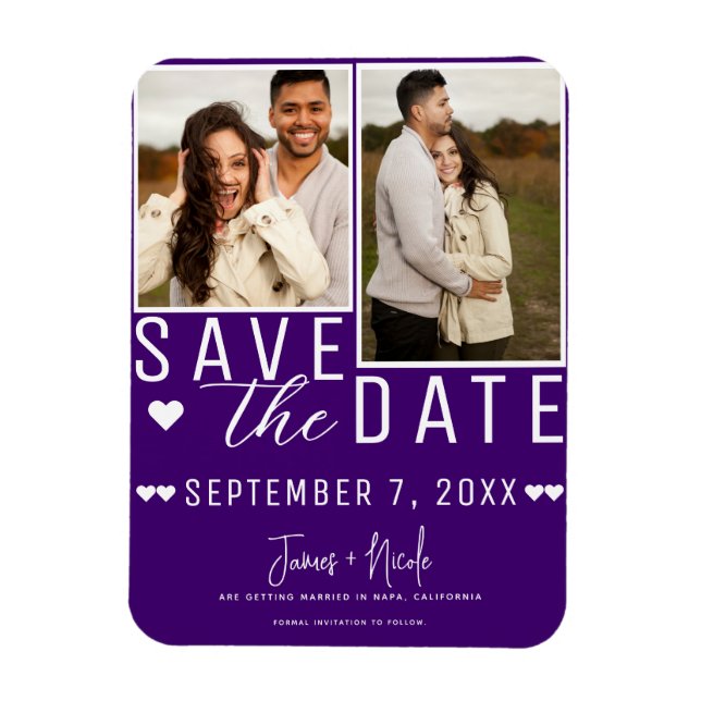 Imán Boda con Foto 2 de Salvemos la Fecha de Índigo Mod (Vertical)