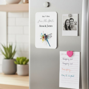 Imán Boda con libélula salva al pegatina de citas