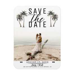 Imán Boda Costera con Palma Tropical - Salvar la Fecha