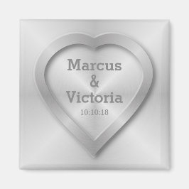 Imán Boda de acero inoxidable cepillado