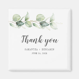 Imán Boda de acuarela Eucalyptus Botánico Gracias