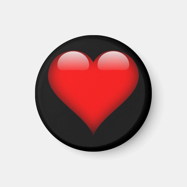 Imán Boda de amor de moda del corazón rojo (Frente)