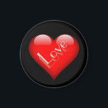 Imán Boda de amor parisino atractivo de corazón rojo<br><div class="desc">Puede cambiar fácilmente las fuentes y los colores. También puede agregar su logotipo y la imagen de fondo como desee.</div>