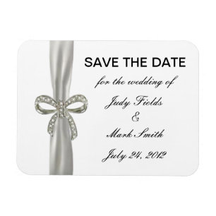 Imán Boda De Bow De Diamantes Salve La Fecha Magnet