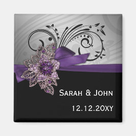 Imán Boda de broche vintage de la cinta Purple FAUX