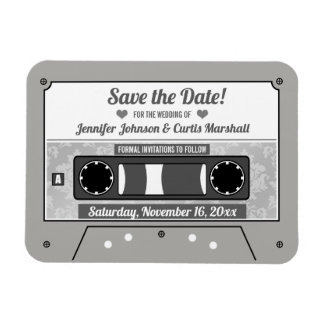 Imán Boda de cinta de cassette retro Guardar la fecha