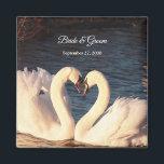 Imán Boda de cisnes blancos<br><div class="desc">Elegante imán Boda de cisnes blancos</div>