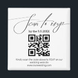 Imán boda de código rsvp qr de escritura a mano moderna<br><div class="desc">imán de boda de código rsvp qr de escritura a mano moderna</div>