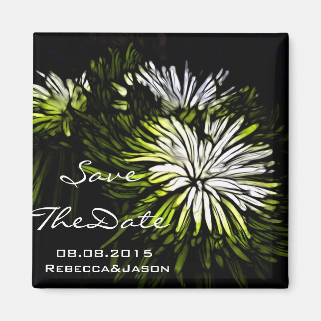 Imán Boda de crisantemo verde bohemio de cadera (Frente)