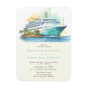 Imán Boda de Crucero Acuarela