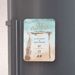 Imán Boda de destino Boho Beach Arbor Save The Date