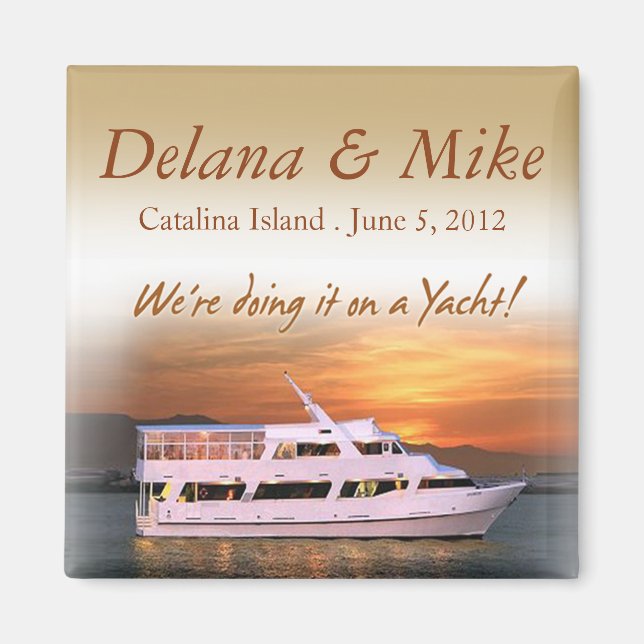 Imán Boda de destino de yate náutico Favor de Keepsake (Frente)