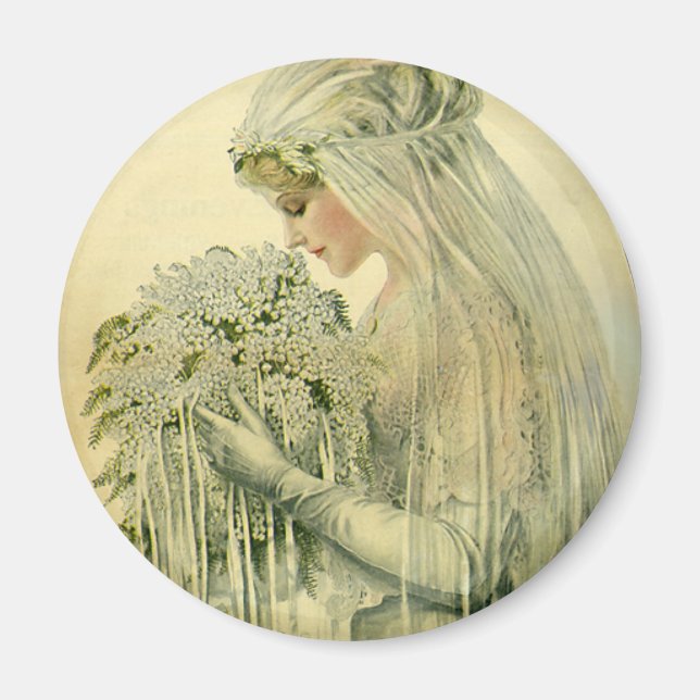 Imán Boda de época, retrato de novia victoriana (Frente)