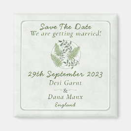 Imán Boda de Eucalyptus & Fern Rings Save The Date
