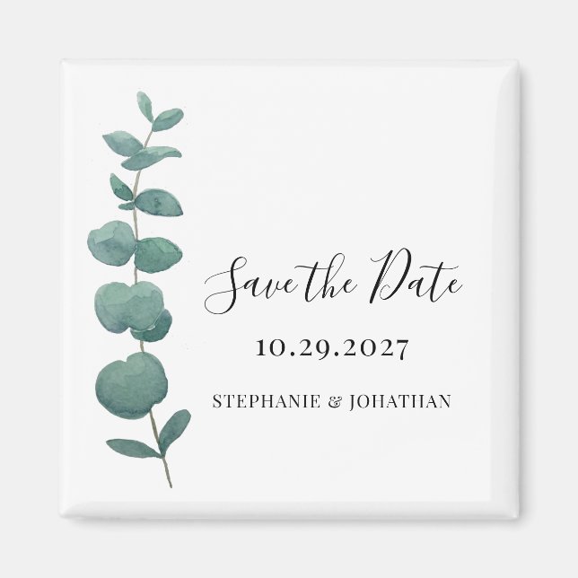Imán Boda de Eucalyptus Salva La Fecha (Frente)
