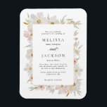 Imán Boda de flores de color de agua crema y Rubor<br><div class="desc">Boda de flores de color de agua crema y Rubor</div>
