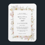 Imán Boda de flores de color de agua crema y Rubor<br><div class="desc">Boda de flores de color de agua crema y Rubor</div>