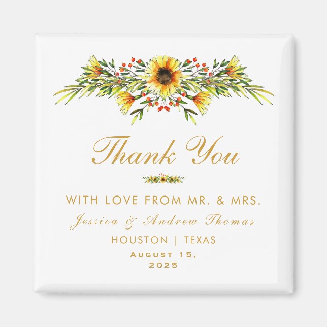 Imán Boda de flores de verano decorativas (Frente)