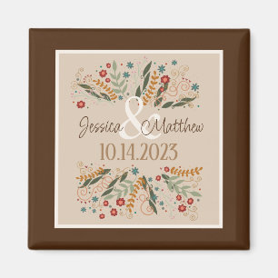 Imán Boda de Flores Silvestres Moderna Elegante Inespir