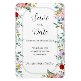 Imán Boda de flores silvestres salva la fecha