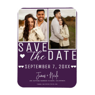 Imán Boda de Foto 2 Save the Date de Ametista Moderna