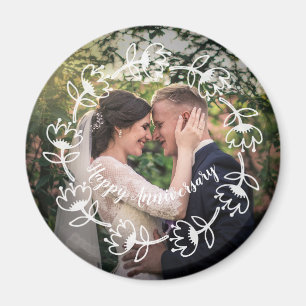 Imán Boda de fotografía Personalizado Feliz Aniversari