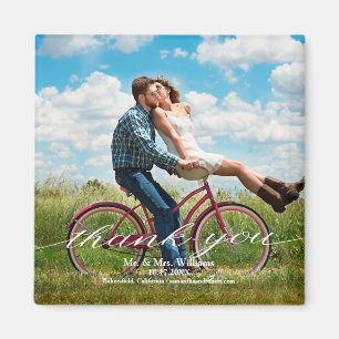 Imán Boda De Fotografía Rústico Gracias