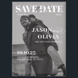 Imán Boda de fotos de portada de revista en blanco y ne<br><div class="desc">Magazine en blanco y negro Portada de imán de Boda fotográfico</div>