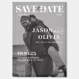 Imán Boda de fotos de portada de revista en blanco y ne