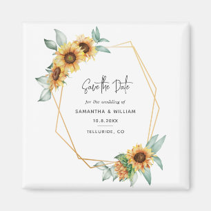 Imán Boda de girasoles florales de eucalipto Save The D