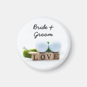 Imán Boda de golf novia novio golf tee con amor