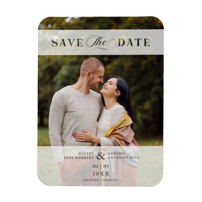 Imán Boda de guiones de fotos con efecto de efecto de r (Vertical)