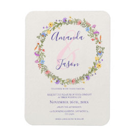 Imán Boda de guirnaldas amarillo morado