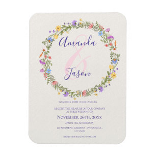 Imán Boda de guirnaldas amarillo morado