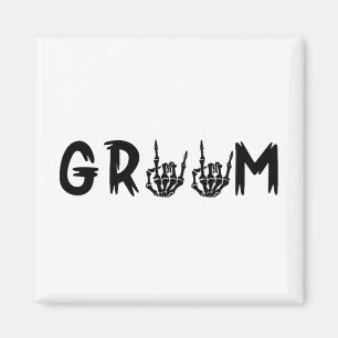 Imán Boda de Halloween Novia Groom Skeleton hasta la mu