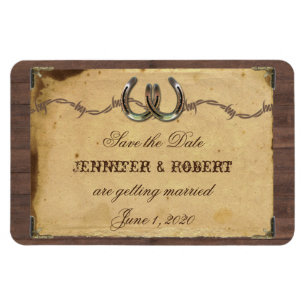 Imán Boda de herraduras rústicas en el país salva la fe