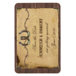 Imán Boda de herraduras rústicas en el país salva la fe