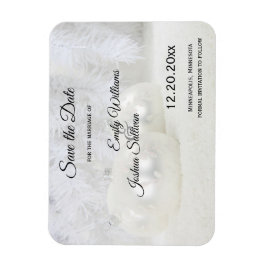 Imán Boda de invierno de Navidades blancos salva la fec