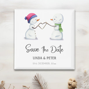 Imán Boda de invierno del muñeco de nieve Guardar la fe