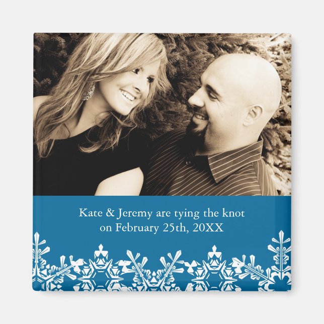 Imán Boda de Invierno Guardar la fecha (Frente)