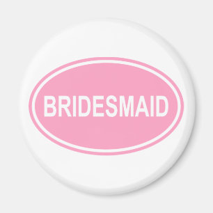 Imán Boda de la dama de honor Oval Pink