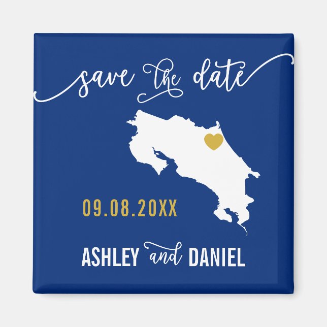Imán Boda de la Marina de Costa Rica salva mapa de fech (Frente)