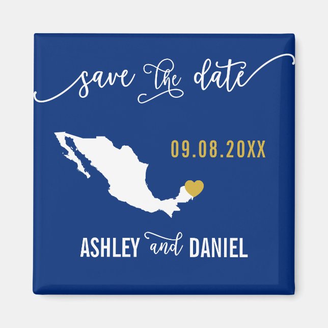 Imán Boda de la Marina de México salva mapa de fechas (Frente)