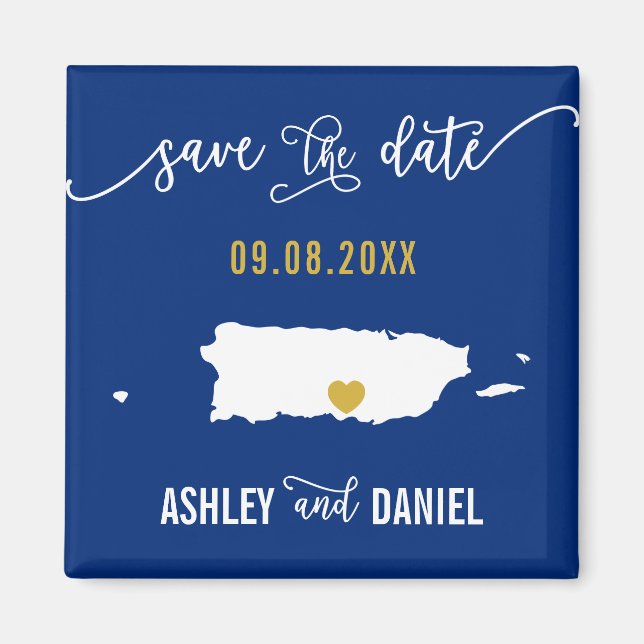 Imán Boda de la Marina de Puerto Rico salva mapa de fec (Frente)