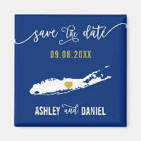Boda de la Marina en Long Island Save the Date Map