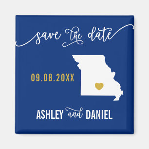 Imán Boda de la Marina Missouri Salven el mapa de fecha