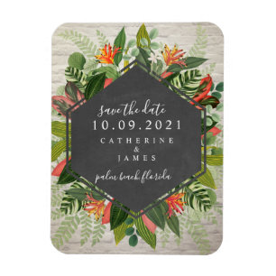 Imán Boda de ladrillo blanco tropical
